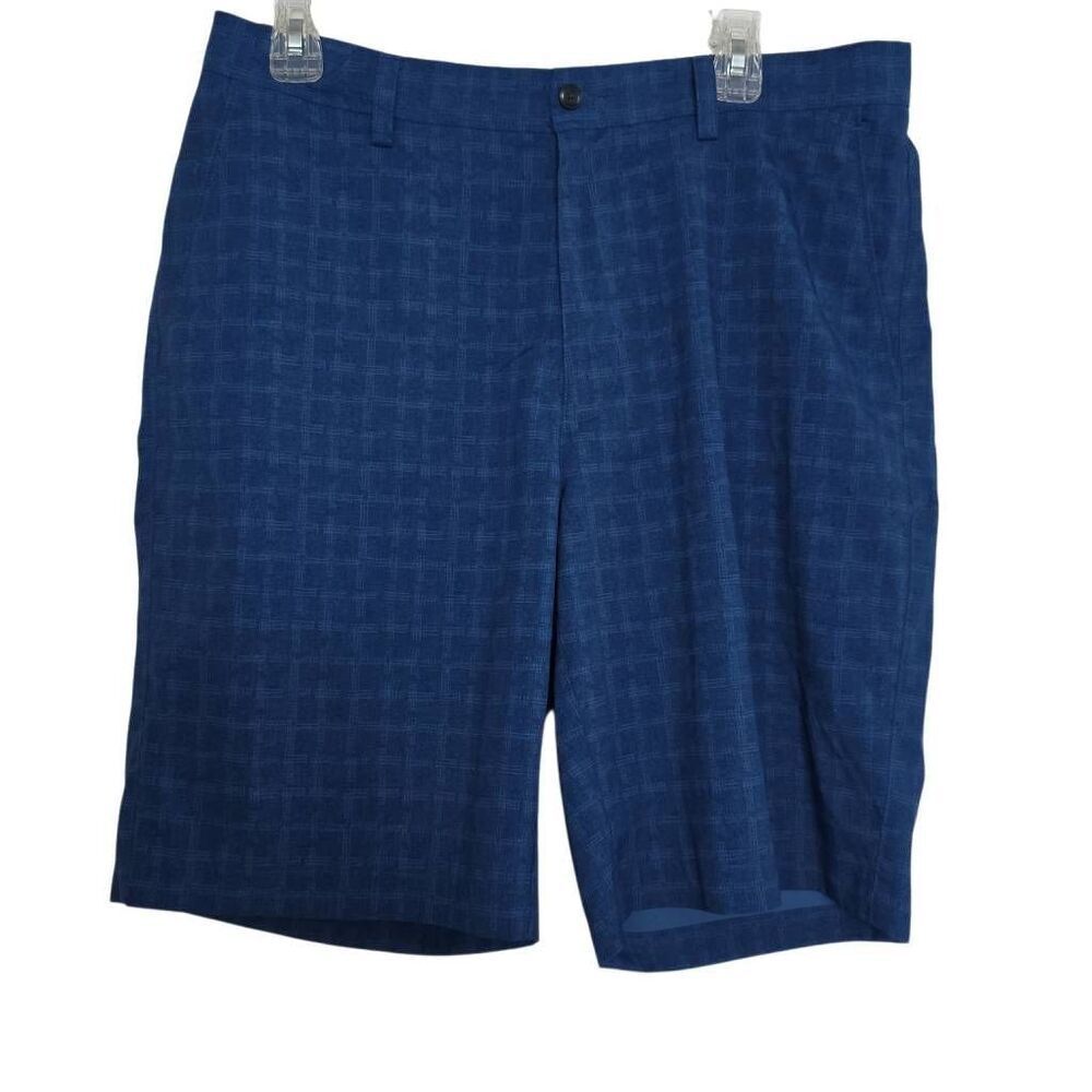 PGA Tour Pro Series Men's Size 34 Blue Patterned Flat Front Golf Shorts